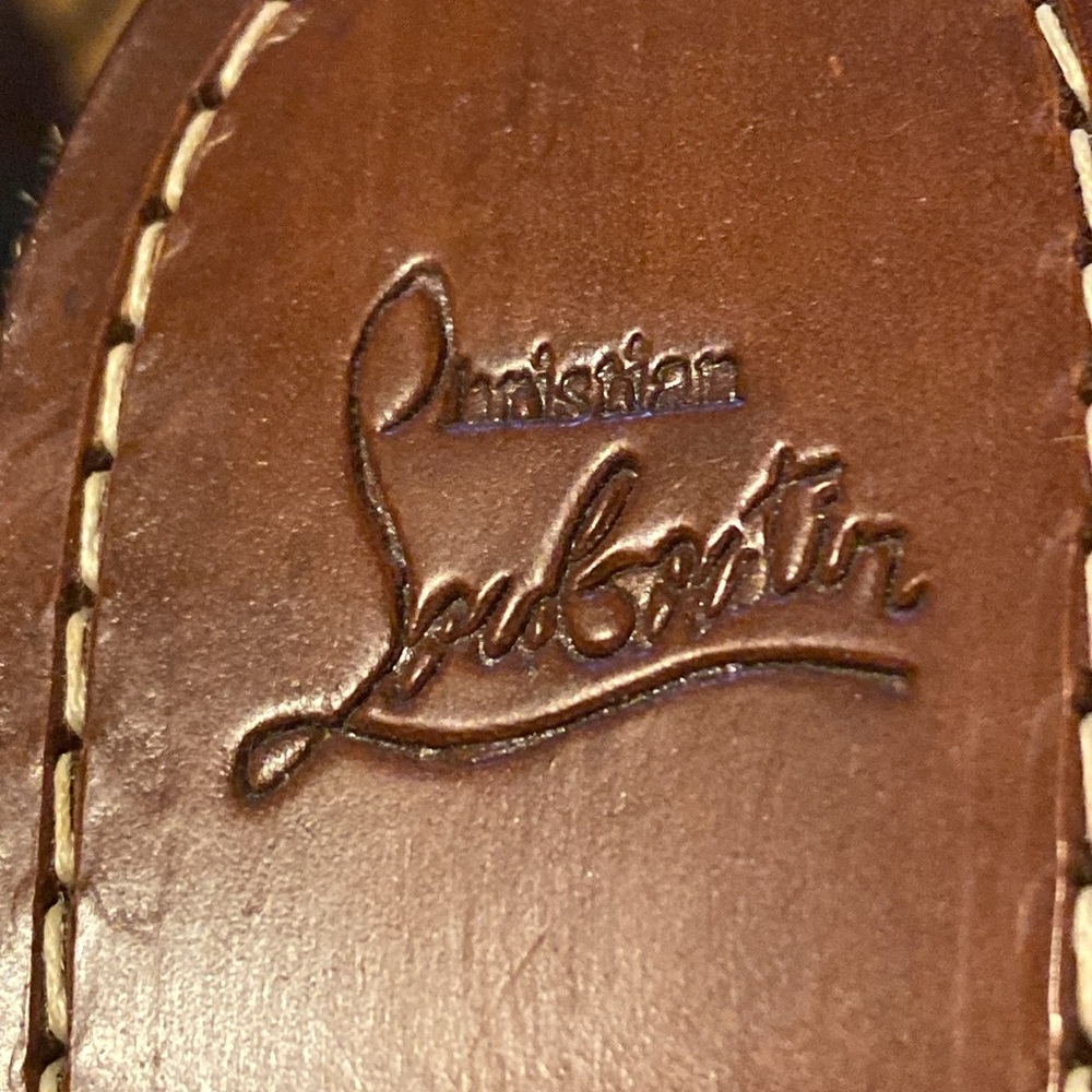 CHRISTIAN LOUBOUTIN  RED PATENT  5” Wedge / 1” Toe Sandals size 37 HOT! - Picture 7 of 15